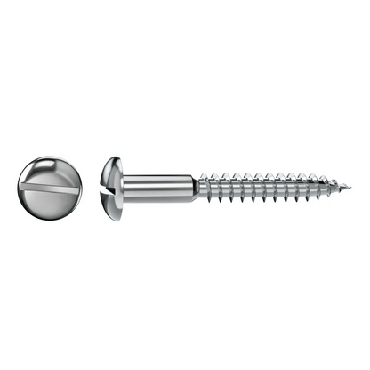 8 vis acier tête ronde plat STANDERS, Ø6 x L.50 mm