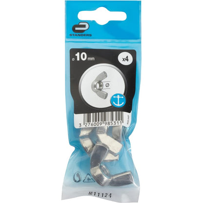 4 écrous inox STANDERS, Ø10 mm