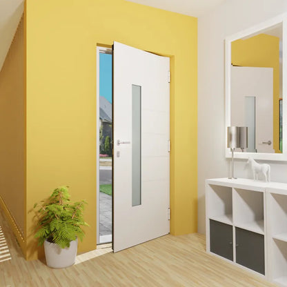 Porte d'entrée Alu Navia Essentiel H.215 x l.90 cm vitrée gris clair, p. gauche