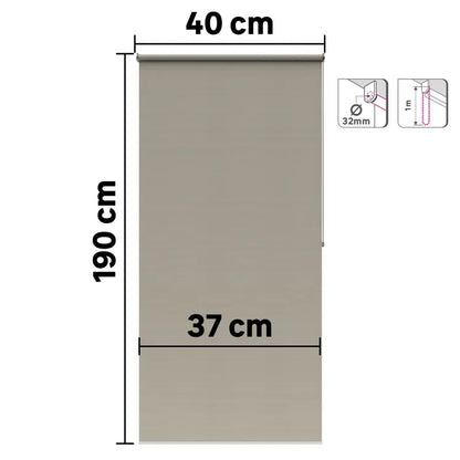 Store enrouleur occultant Bossa beige chiné, l.40 x H.190 cm, INSPIRE