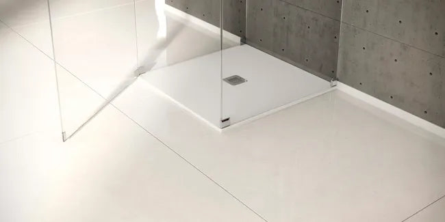Receveur de douche pierre reconstituée blanc L.90 x l.90 Kioto