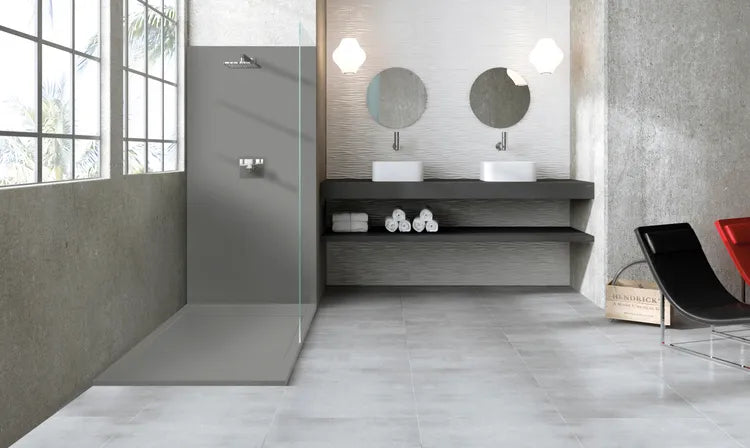 Receveur de douche résine gris / argent L.90 x l.70 Neo