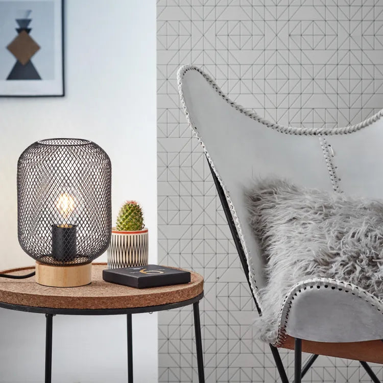 Lampe Giada, acier, noir, H.26.5 cm, E27