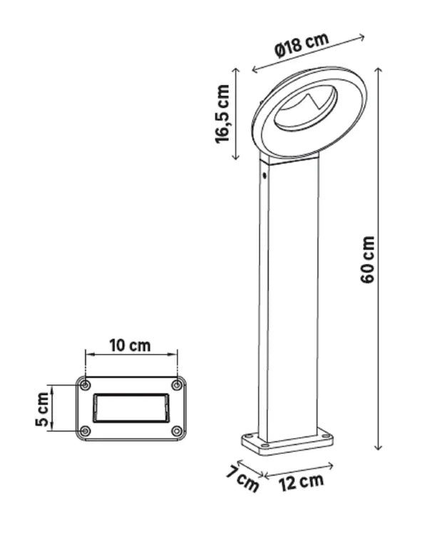 Potelet LED 1700 Lumen blanc neutre, anthracite Quito INSPIRE