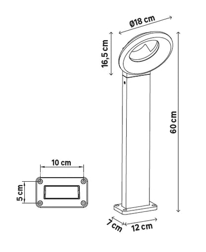Potelet LED 1700 Lumen blanc neutre, anthracite Quito INSPIRE