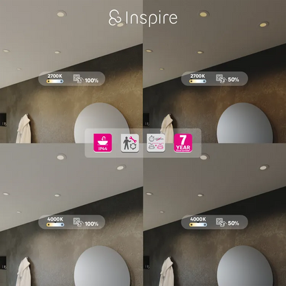 3 spots à encastrer Extraflat led, changement d'intensité et blancs, D8,5 blanc