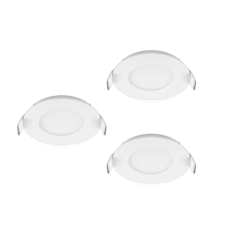 3 spots à encastrer Extraflat led, changement d'intensité et blancs, D8,5 blanc