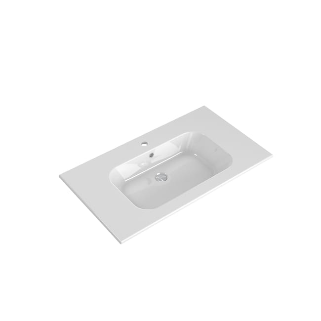 Plan simple vasque Eleven céramique blanc Brillant l.91 x P.51.5 cm, SANIJURA