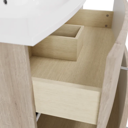 Meuble sous-vasque 4t l.120 x H.53.7 x P.47 cm effet chêne Perla