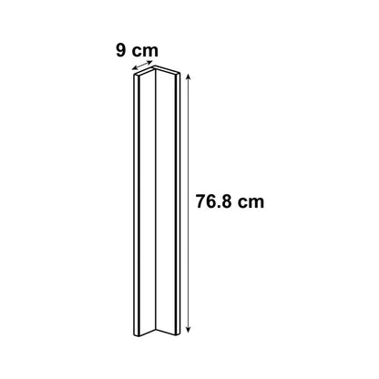 Fileur d'angle Sevilla gris foncé H.76.8 cm x L.9 cm x Ep.18 mm