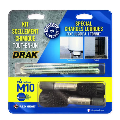 Kit de scellement chimique à expansion drak RED HEAD, Diam.16 x L.135 m