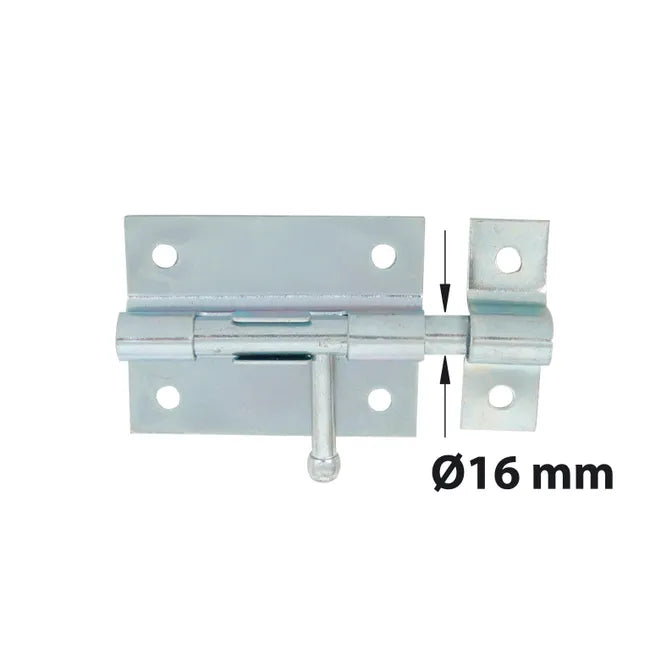 Verrou de box à levier + gâche Diam. 16 mm acier zingué AFBAT
