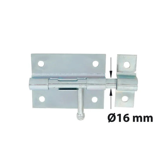 Verrou de box à levier + gâche Diam. 16 mm acier zingué AFBAT