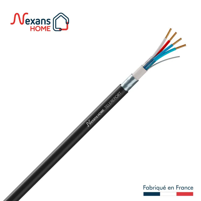 100 Mètre de Câble électrique multimédia téléreport noir, L.150 m