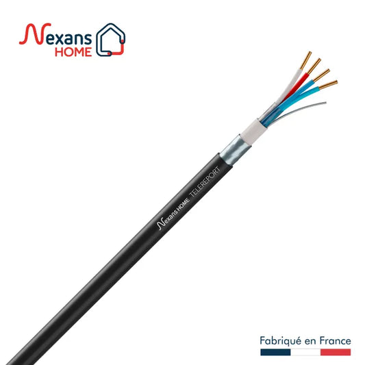 100 Mètre de Câble électrique multimédia téléreport noir, L.150 m