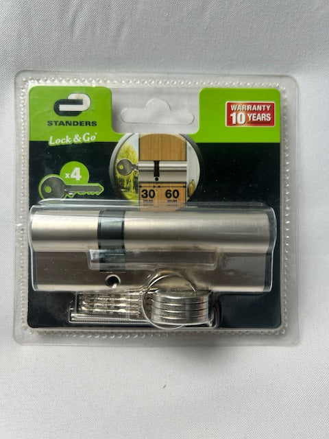 Cylindre de serrure STANDERS green line L.30 + 60 mm