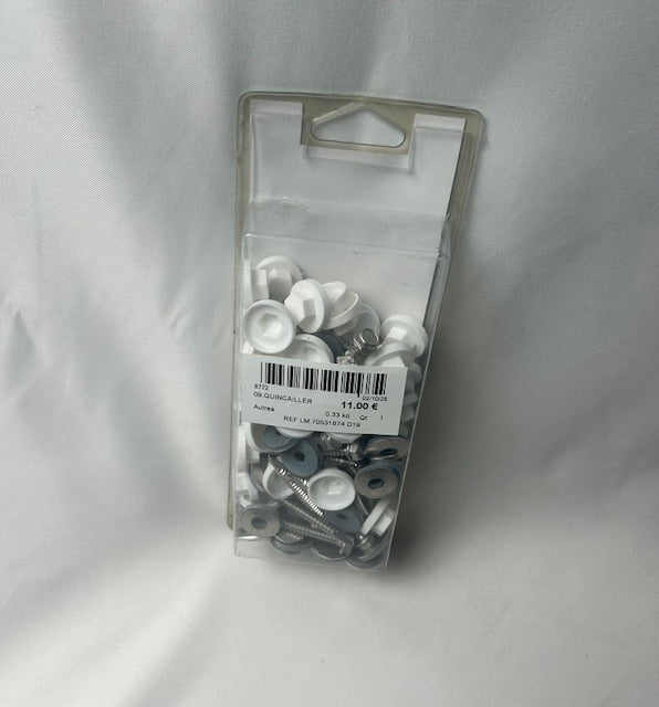 Kit de 40 fixations pour profil porteur 16/32 mm blanc ral 9010, L.0.22 m