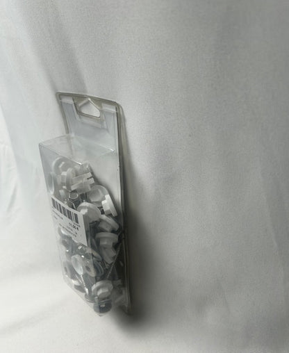 Kit de 40 fixations pour profil porteur 16/32 mm blanc ral 9010, L.0.22 m