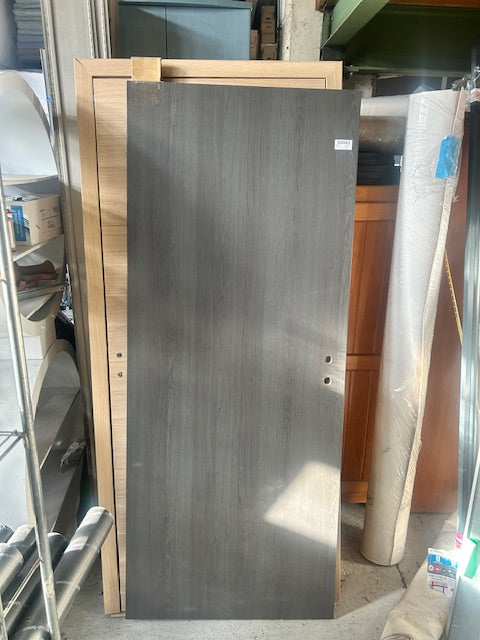 Porte coulissante MDF Cali chêne anthracite, H.204 x l.93 cm ARTENS