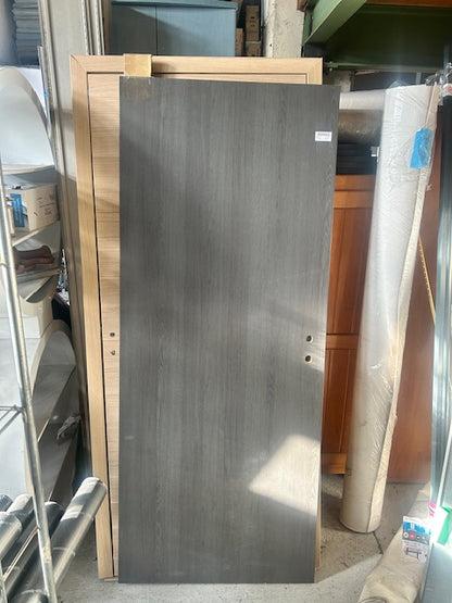 Porte coulissante MDF Cali chêne anthracite, H.204 x l.93 cm ARTENS