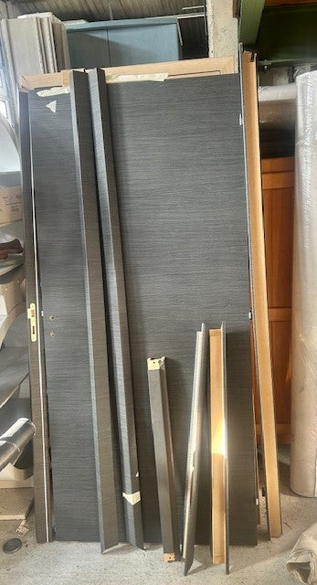 Bloc-porte Cali bois anthracite H.204 x l.83 cm, réversible