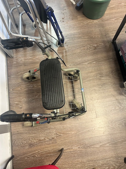 Déambulateur Rollator 4 roues gris et noir Reconditionné