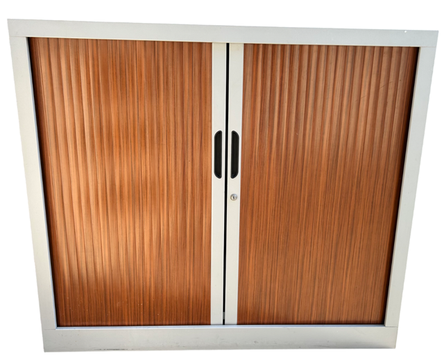 Armoire à rideaux Basse Gris/Marron  120x105