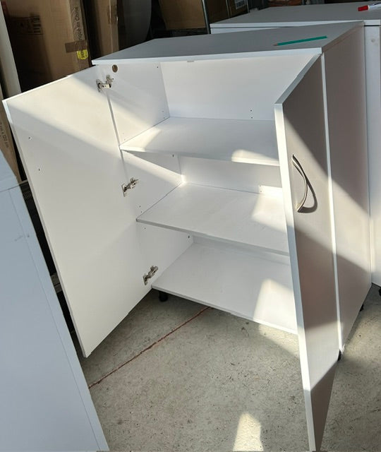 Meuble de rangement de bureau à portes battantes sans clé H.130xL.99xP.45