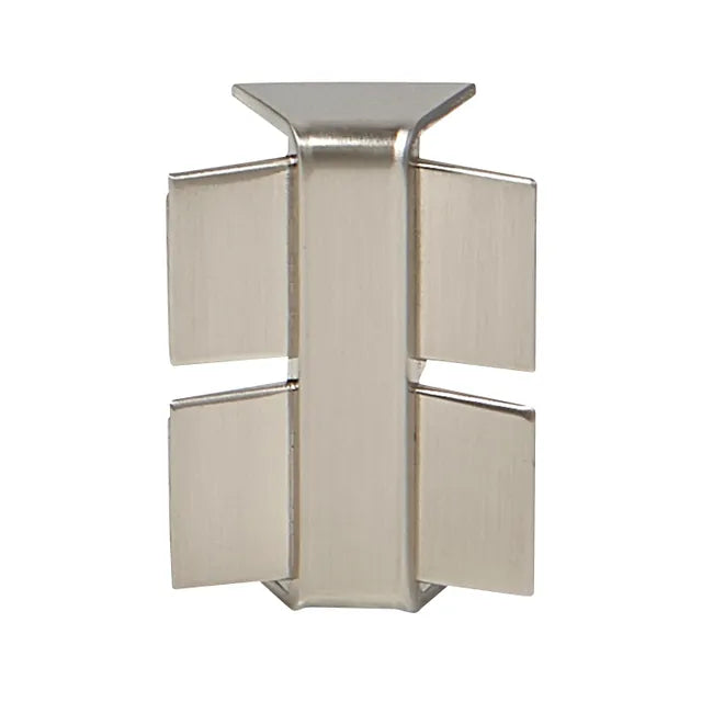 Jonction d'angle 135° ouvert Reno chant, aluminium brossé L.4 x l.4.2 cm