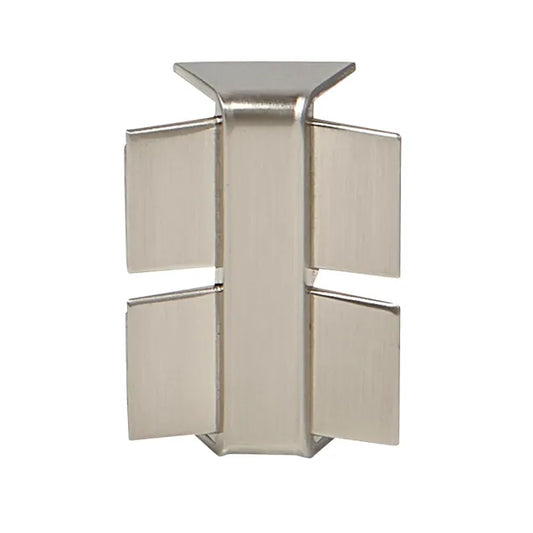 Jonction d'angle 135° ouvert Reno chant, aluminium brossé L.4 x l.4.2 cm