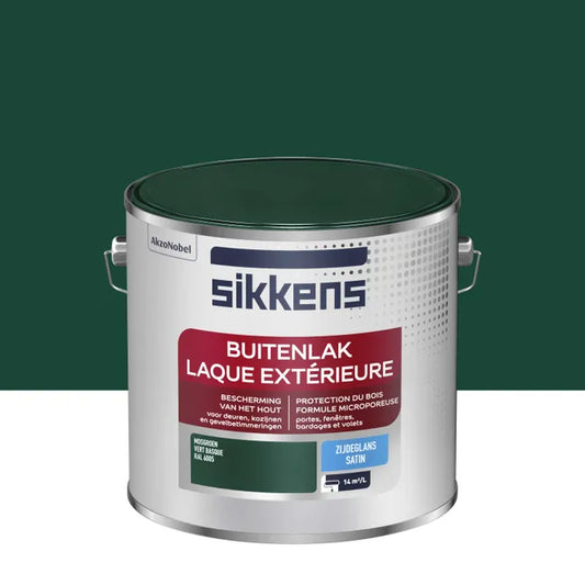 Peinture Laque pour bois extérieur SIKKENS, vert basque satiné 2.5 l
