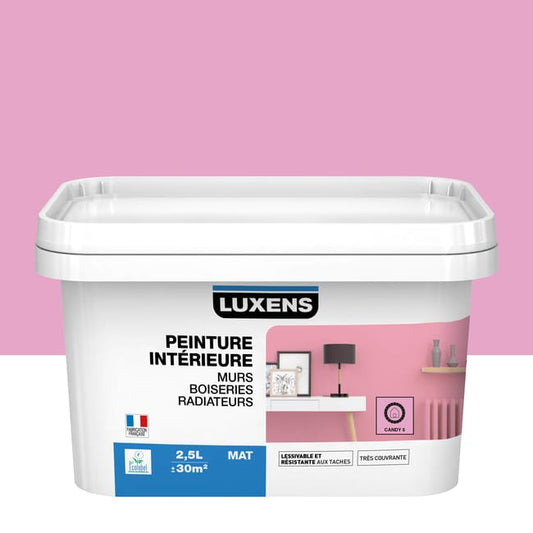 Peinture mur, boiserie, radiateur Multisupports LUXENS candy 5 mat 2.5 l