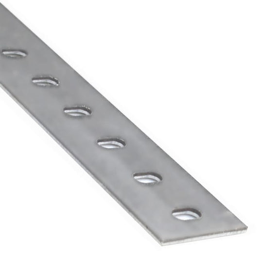Plat aluminium brut argent perforé, L.2600 mm