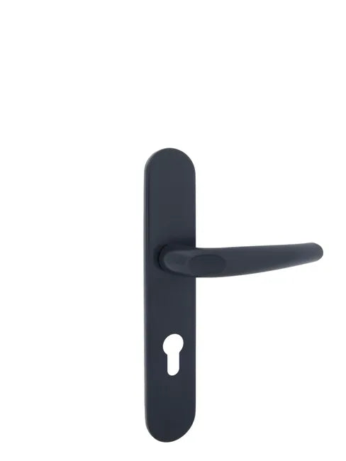 Poignée sur plaque à cylindre Pianosa / york aluminium brillant, entraxe 195 mm