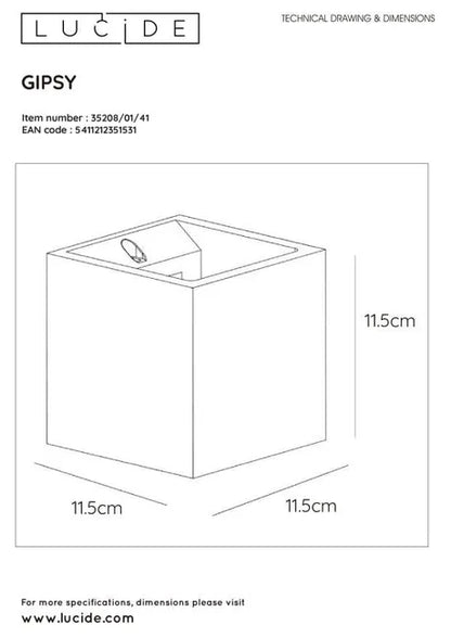 GIPSY-Applique murale cubique Plâtre H11.5cm -