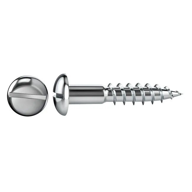 20 vis acier tête ronde plat STANDERS, Ø4 x L.35 mm
