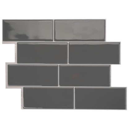 lot de 4 crédences adhésives Métro, gris, 29.36X21.9 cm