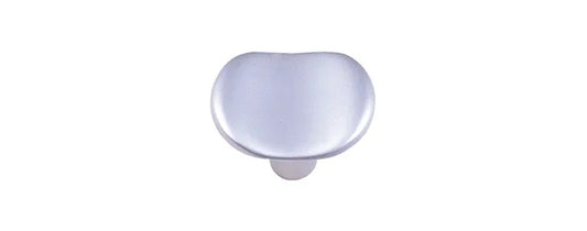 Bouton de meuble vague Champignon, zamak argent chromé, Diam. 33 mm