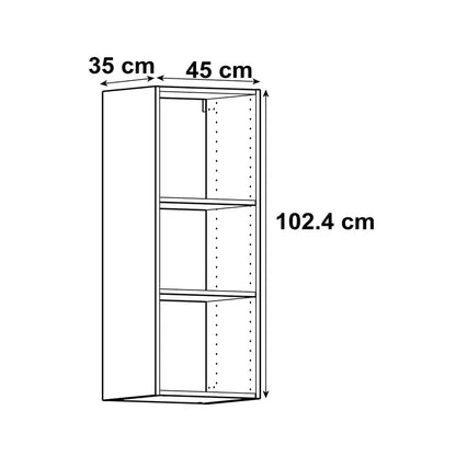 Caisson haut de cuisine DELINIA ID gris H.102.4 x l.45 x P.35 cm