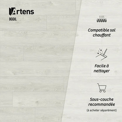 Lame PVC clipsable medio ARTENS Camden bois blanchi