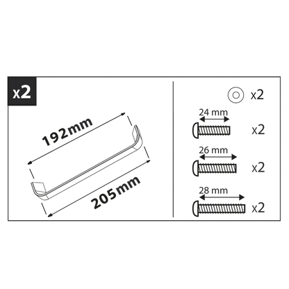 Lot de 2 poignées de meuble INSPIRE Corfou Aluminium Chromé