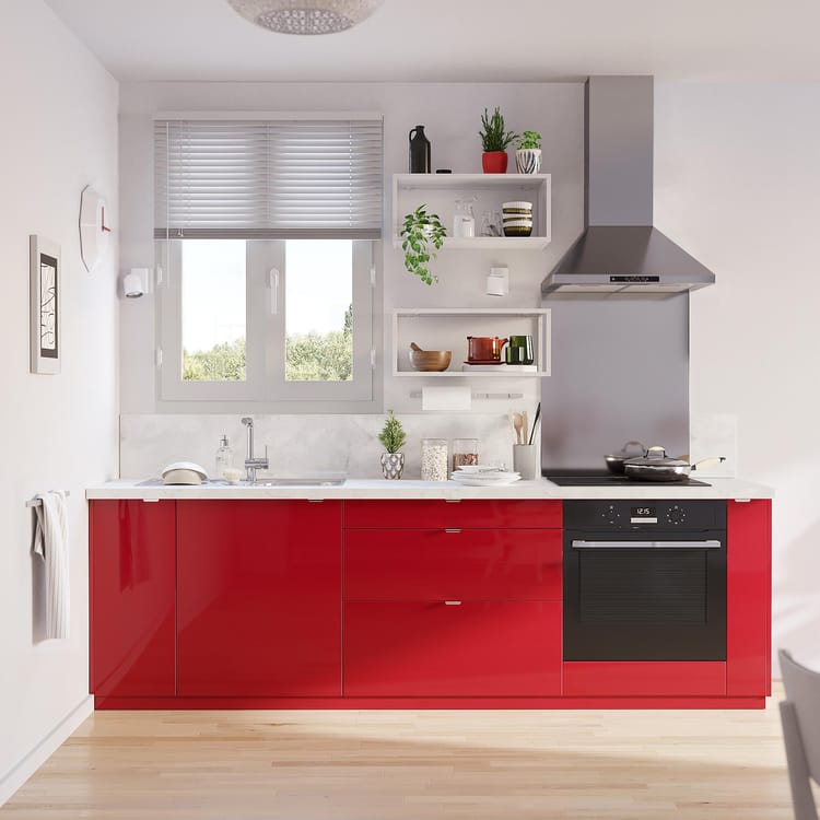 Porte-joue Sevilla rouge carmin brillant H.214.1 x l.59.7 cm