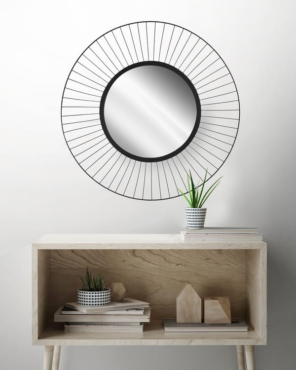 Miroir rond Kasteli noir diam.32 cm
