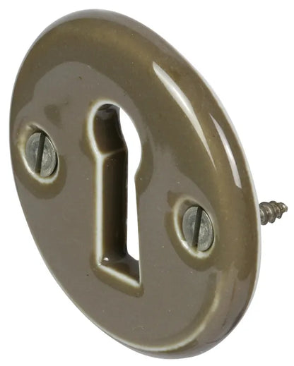 Rosace de fonction D6 MERIGOUS, porcelaine patiné entrée de clé