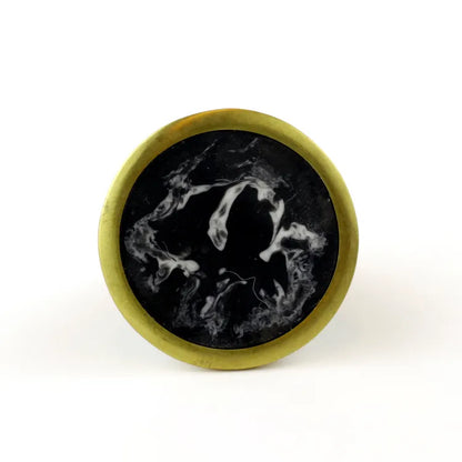 Bouton de meuble rond Cône, résine noir, Diam.33 mm