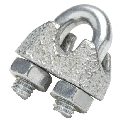 Lot de 2 serre-câbles acier zingué, STANDERS, Diam.3 x L.14 x l.12.5 mm