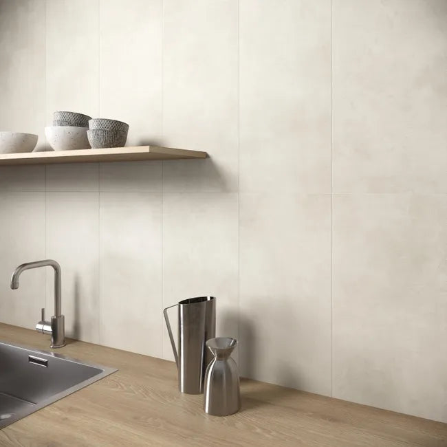 Carrelage mur intérieur / sol intérieur effet béton blanc Epura l.30 x L.60 cm C