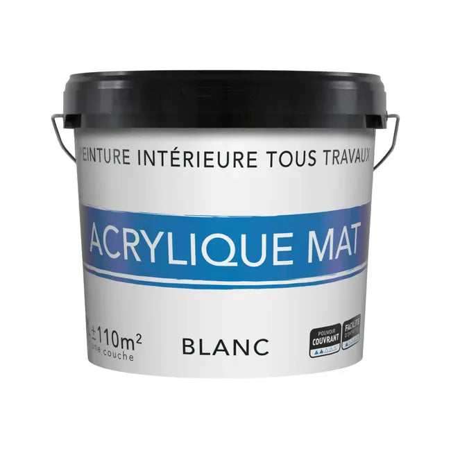 Peinture mur, plafond blanc mat 12L