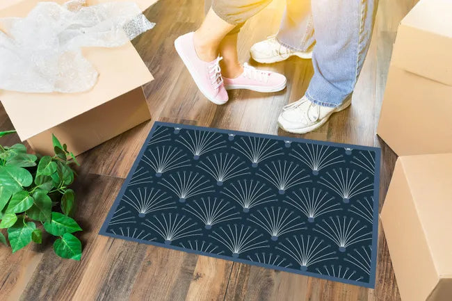 Tapis antipoussière bleu polyamide, l.50 x L.75 cm intérieur