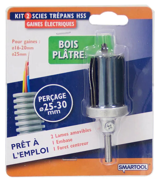 Lot trépans pour travaux d'électricité diamètre 25/30 mm